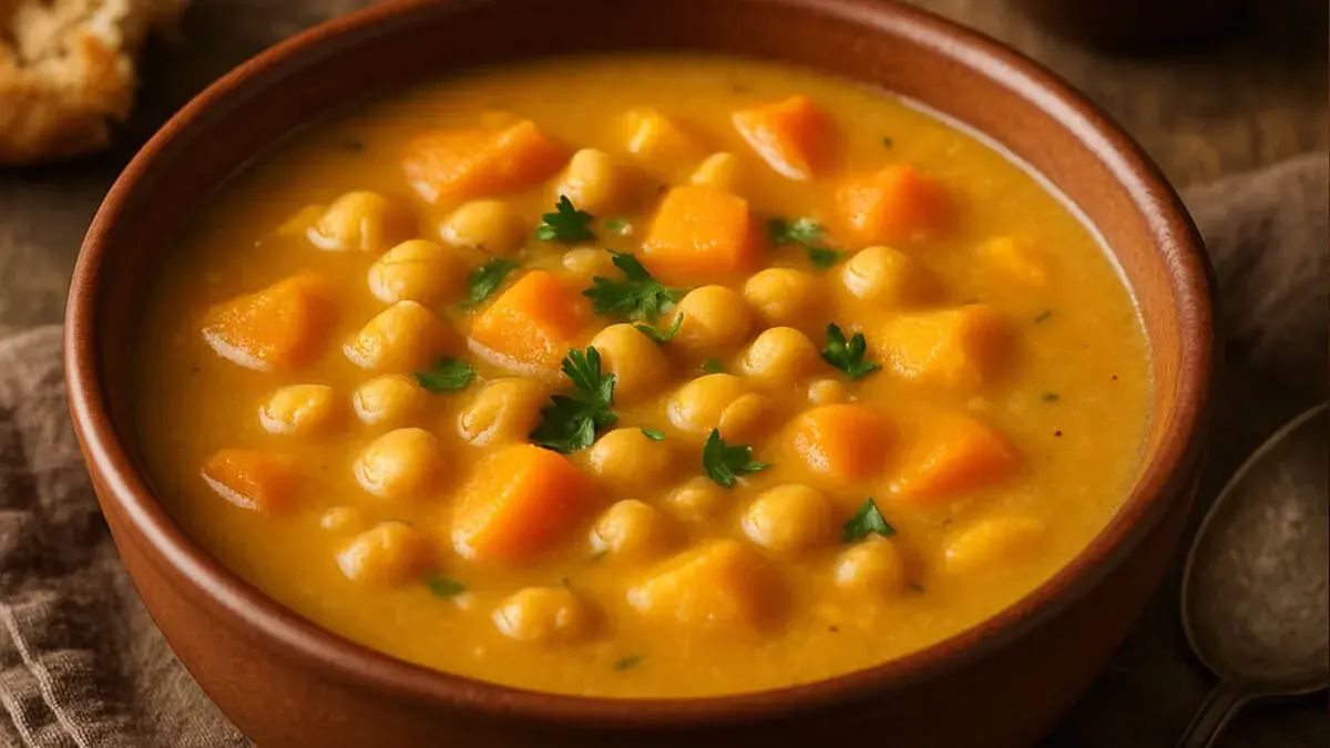 Sopa de legumes com grão de bico
